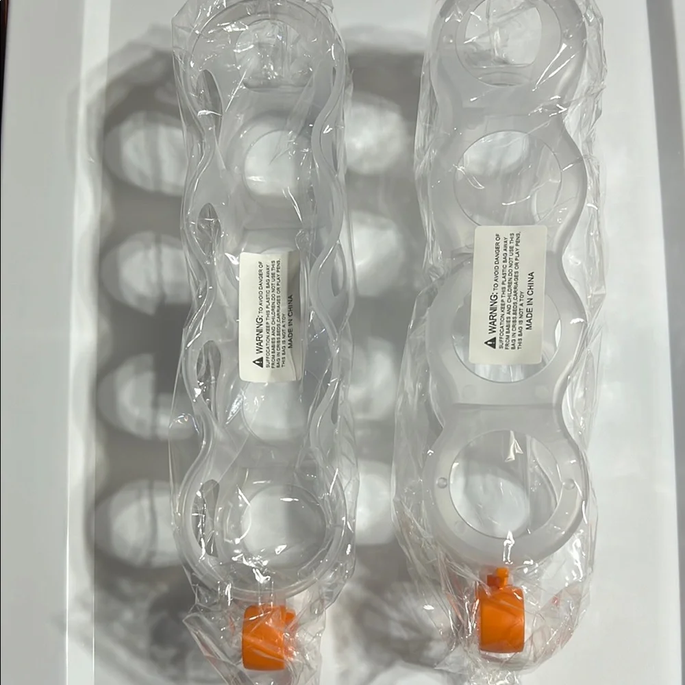 Two Clear Plastic Storage Organizer / Orange Handles